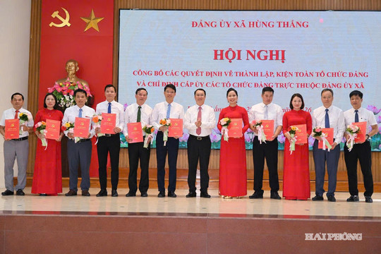 Các Đảng ủy xã Hùng Thắng, phường Hưng Đạo kiện toàn tổ chức
