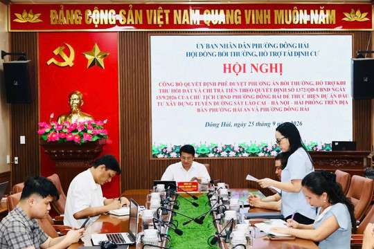 Thu hồi gần 47,3 ha đất ở phường Đông Hải làm đường sắt
