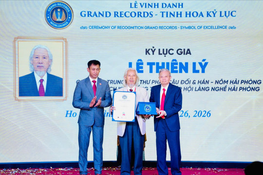 Liên minh Kỷ lục thế giới tôn vinh Nhà thư pháp Lê Thiên Lý