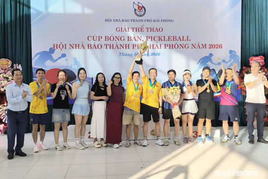 Người làm báo Hải Phòng hội tụ trên sân bóng bàn, pickleball