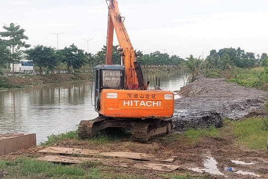 Đẩy nhanh tiến độ công trình bảo vệ đất lúa