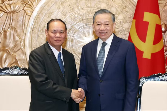 Tổng Bí thư, Chủ tịch nước Tô Lâm tiếp Thường trực Ban Bí thư Trung ương Đảng Nhân dân Cách mạng Lào