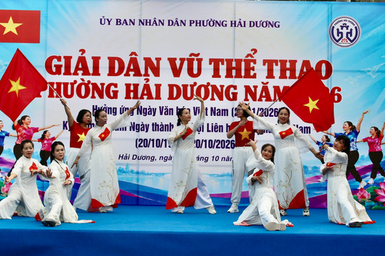 Gần 400 phụ nữ tham gia Giải Dân vũ thể thao phường Hải Dương