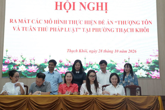 Phường Thạch Khôi ra mắt 2 mô hình điểm về thượng tôn pháp luật