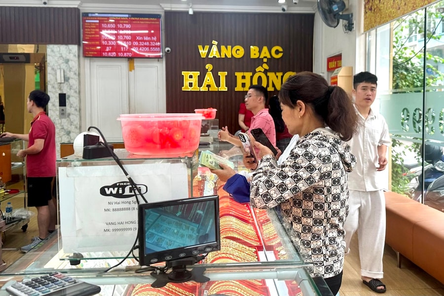 Một số cửa hàng vàng tại TP Hải Dương không nhận tiền chuyển khoản