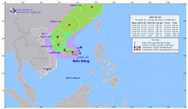 Bão số 1 rất ít có khả năng gây mưa cho khu vực Hải Dương
