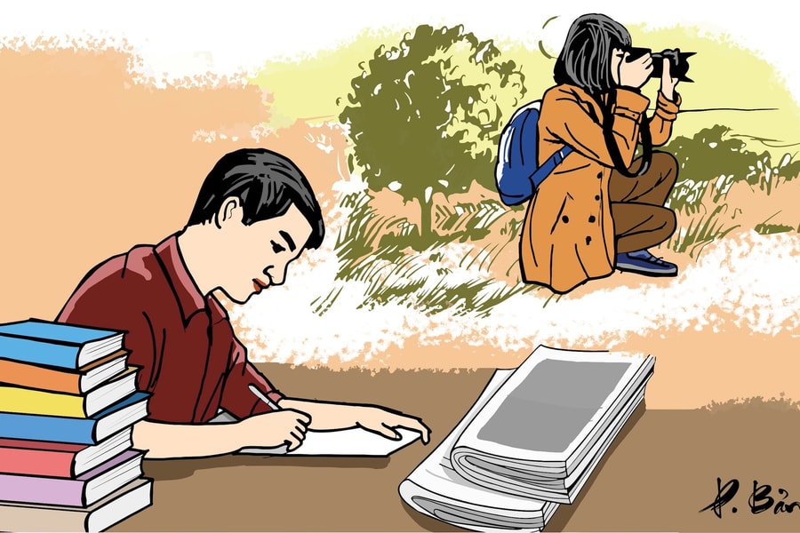 Vợ chồng nhà báo