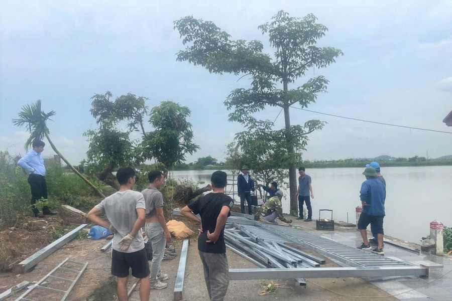 Giải tỏa công trình vi phạm tại cống Đa Phúc