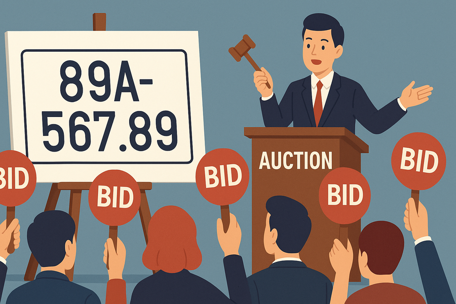 Biển số ô tô tỉnh Hưng Yên lên sàn đấu giá mức khởi điểm 500 triệu đồng