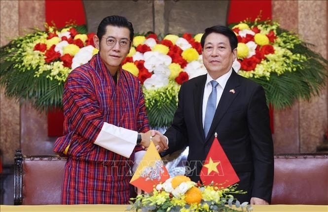 Chủ tịch nước Lương Cường hội đàm với Quốc vương Bhutan