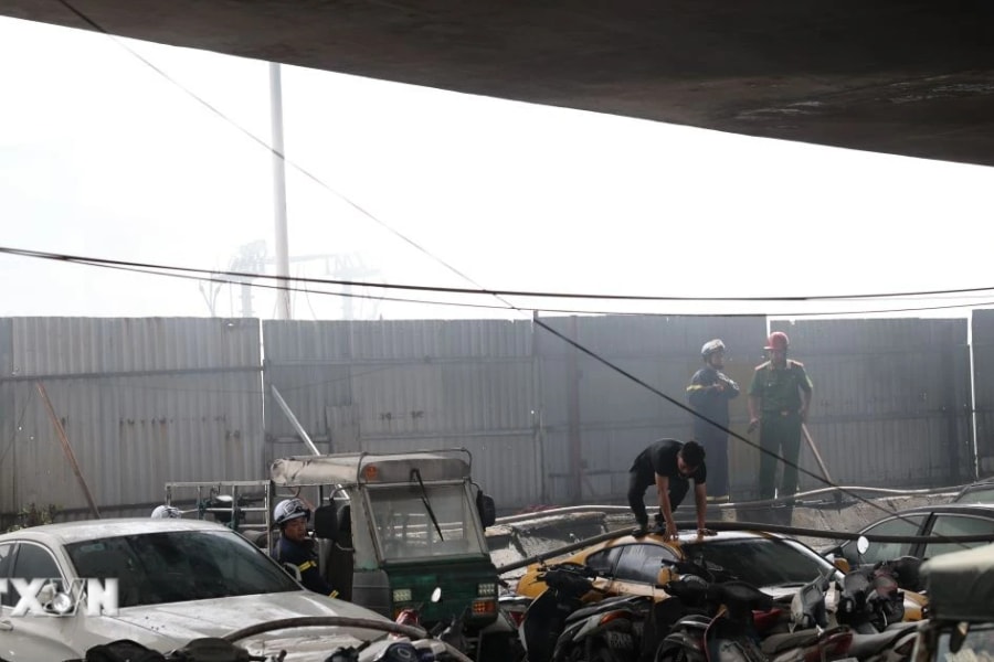 Thông tin về kết quả điều tra ban đầu vụ cháy bãi xe dưới chân cầu Vĩnh Tuy