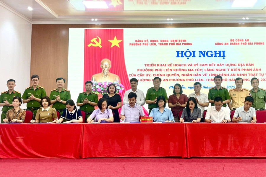 Phường Phù Liễn ký cam kết xây dựng địa bàn không ma túy