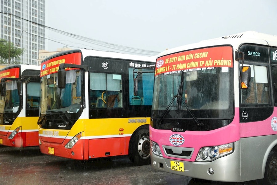 Bố trí xe buýt, taxi từ ga Thượng Lý, ga Hải Phòng đến công sở và ngược lại