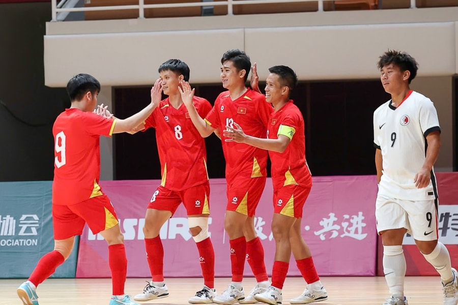 Đội tuyển futsal Việt Nam giành chiến thắng áp đảo trước Hồng Kông