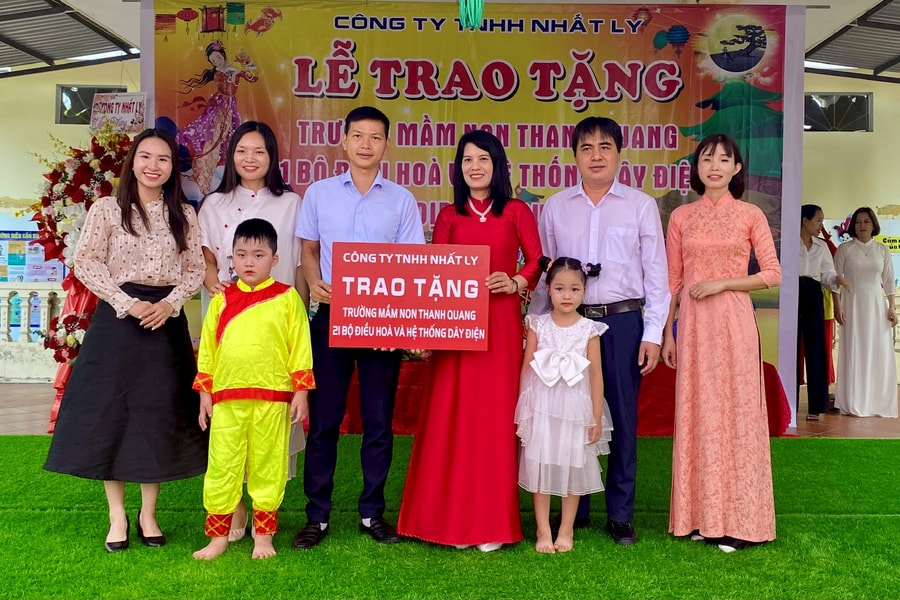 Công ty TNHH Nhất Ly tài trợ 21 bộ điều hoà cho Trường mầm non Thanh Quang