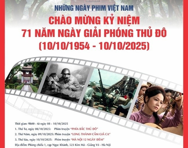 'Những ngày phim Việt Nam' chào mừng kỷ niệm 71 năm Ngày Giải phóng Thủ đô