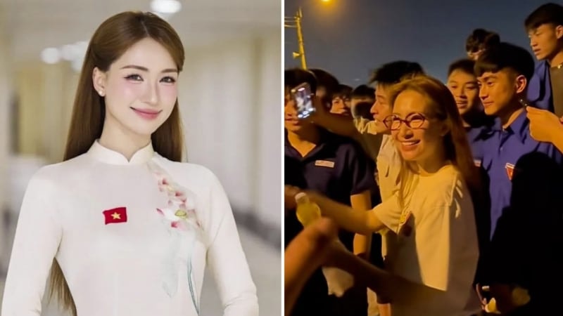 Hòa Minzy tới đê Đẩu Hàn của Bắc Ninh động viên tinh thần người dân đắp đê chống lũ