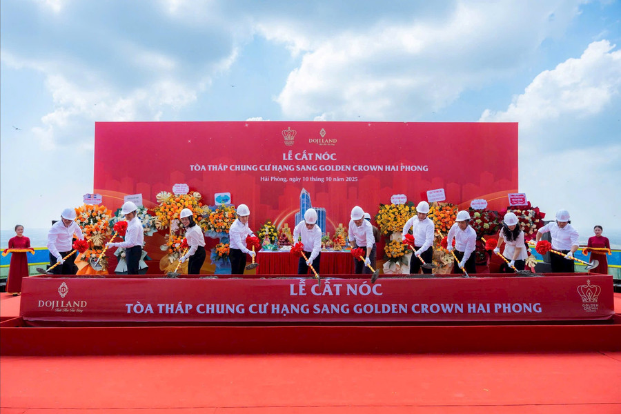 Golden Crown Hai Phong chính thức cất nóc, khẳng định vị thế biểu tượng phố Cảng