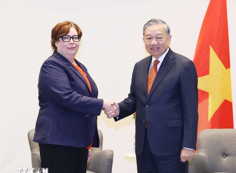 Tổng Bí thư Tô Lâm tiếp Chủ tịch Đảng Cộng sản Phần Lan Tiina Sandberg