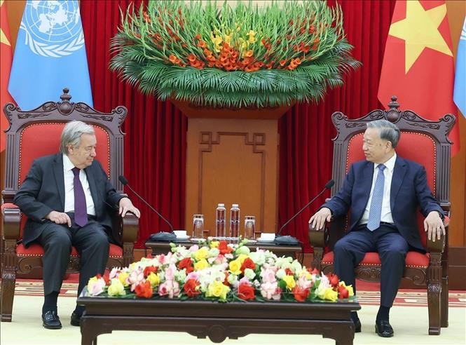 Tổng Bí thư Tô Lâm tiếp Tổng Thư ký Liên hợp quốc Antonio Guterres