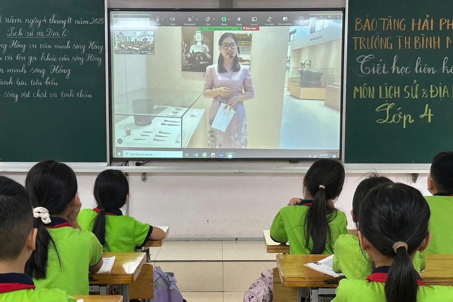 Lần đầu tiên có tiết học liên kết với Bảo tàng Hải Phòng