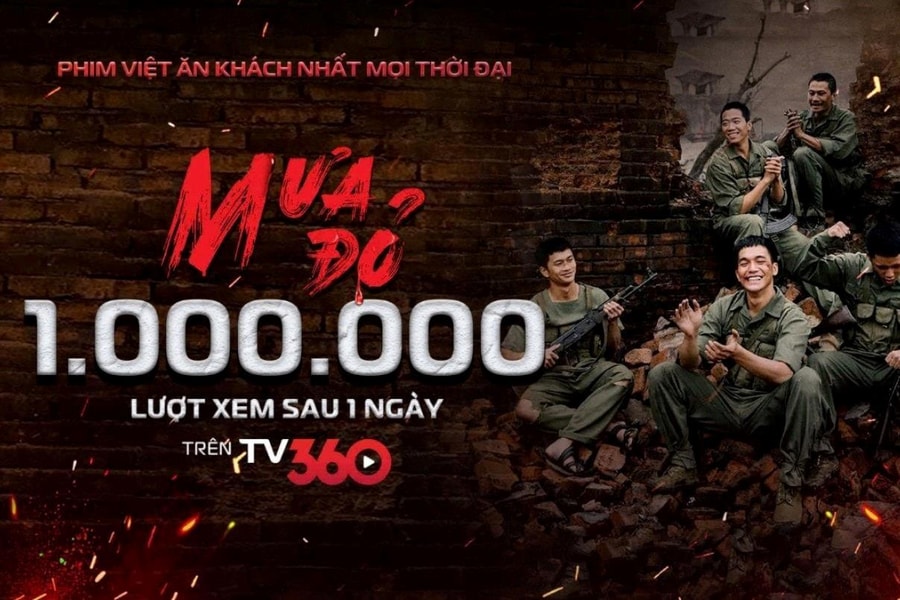 ‘Mưa đỏ’ cán mốc 1 triệu lượt xem sau 24 giờ phát miễn phí trên TV360