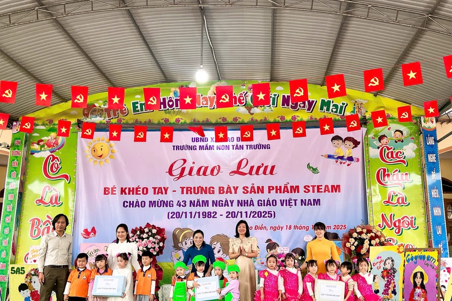 Trường Mầm non Tân Trường đẩy mạnh ứng dụng STEAM trong dạy học