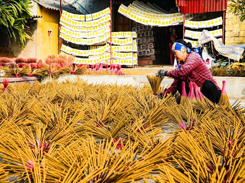 Làng hương bài Kiền Bái vào vụ Tết