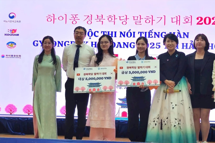 12 thí sinh đoạt giải Cuộc thi tiếng Hàn Gyeongbuk Hakdang - 2025 tại Hải Phòng