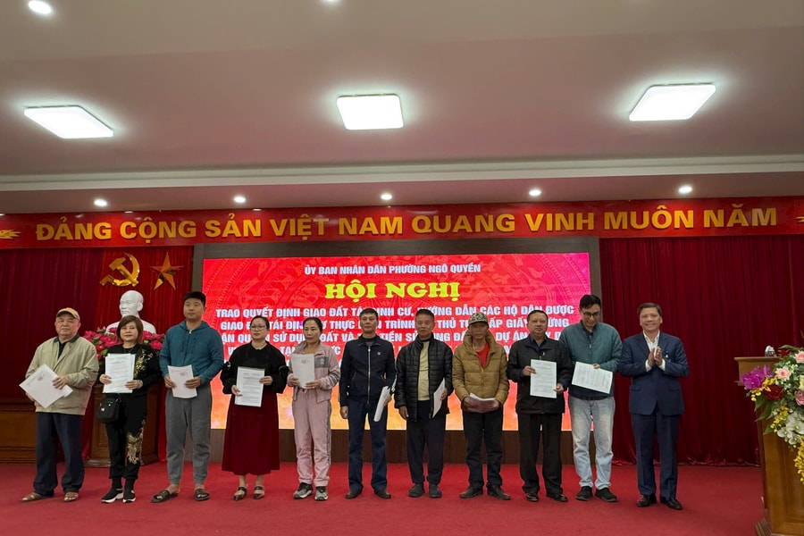 75 hộ dân phường Ngô Quyền được giao đất tái định cư