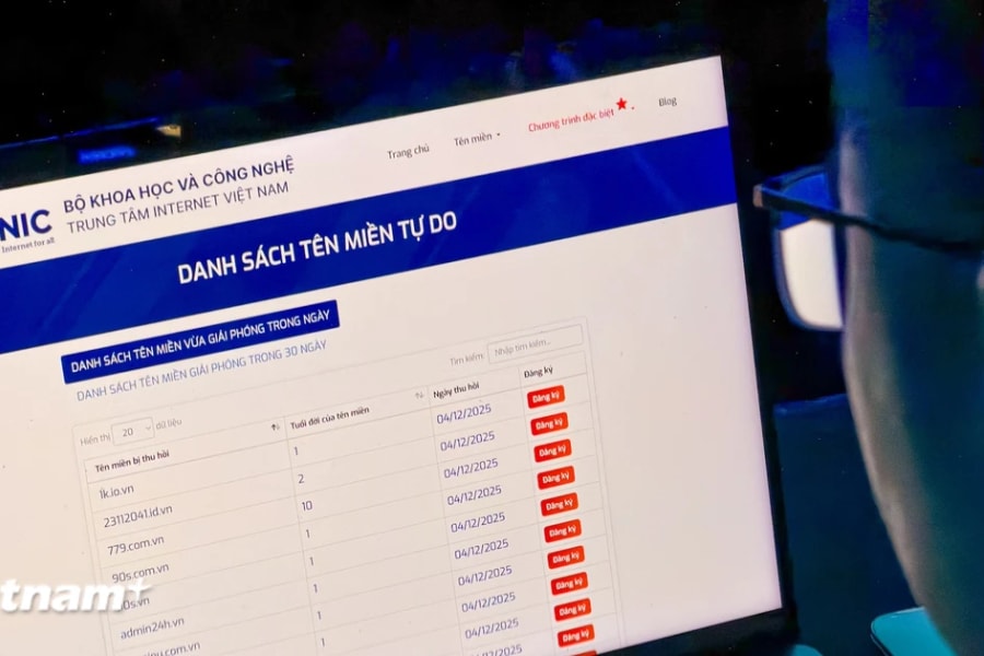 Lần đầu công bố danh sách tên miền .vn hết hạn được giải phóng theo thời gian thực