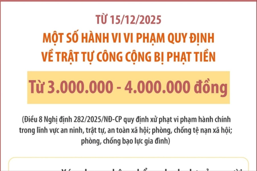 Mức phạt vi phạm trật tự công cộng, sự yên tĩnh chung, đăng ký, quản lý cư trú