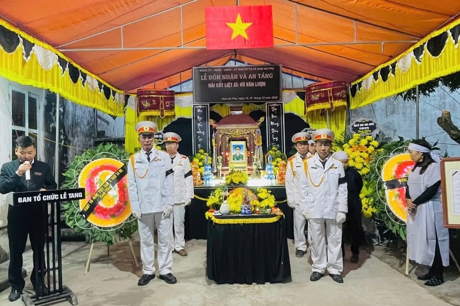 Xã Nam An Phụ đón liệt sĩ Vũ Văn Lượn về quê hương