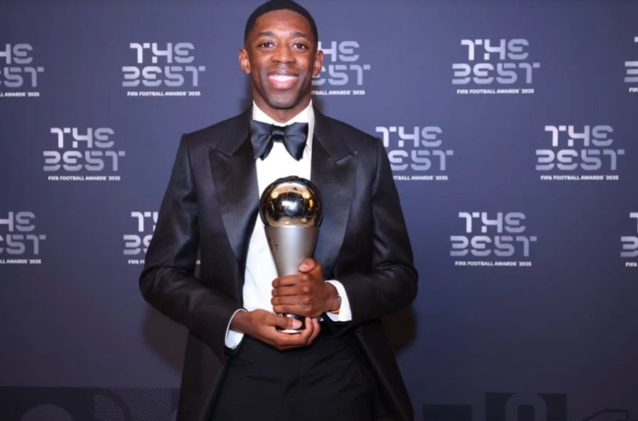 Ousmane Dembele giành danh hiệu Cầu thủ nam xuất sắc nhất năm của FIFA