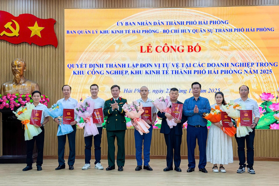 Thành lập 10 đơn vị tự vệ tại doanh nghiệp trong các khu công nghiệp, khu kinh tế Hải Phòng