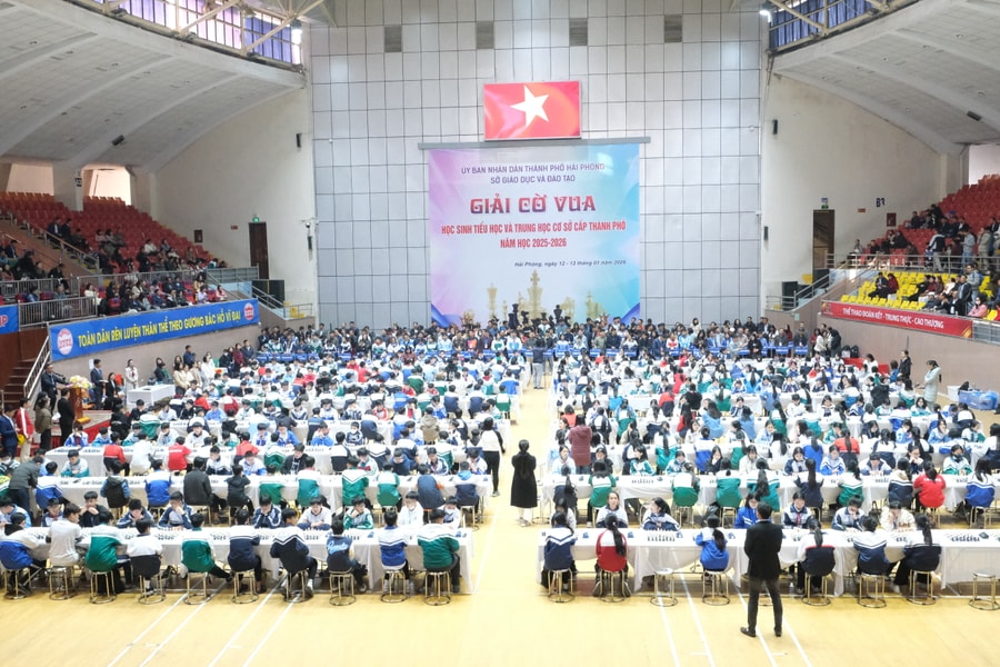 Hơn 900 kỳ thủ nhí so tài tại Giải cờ vua học sinh thành phố