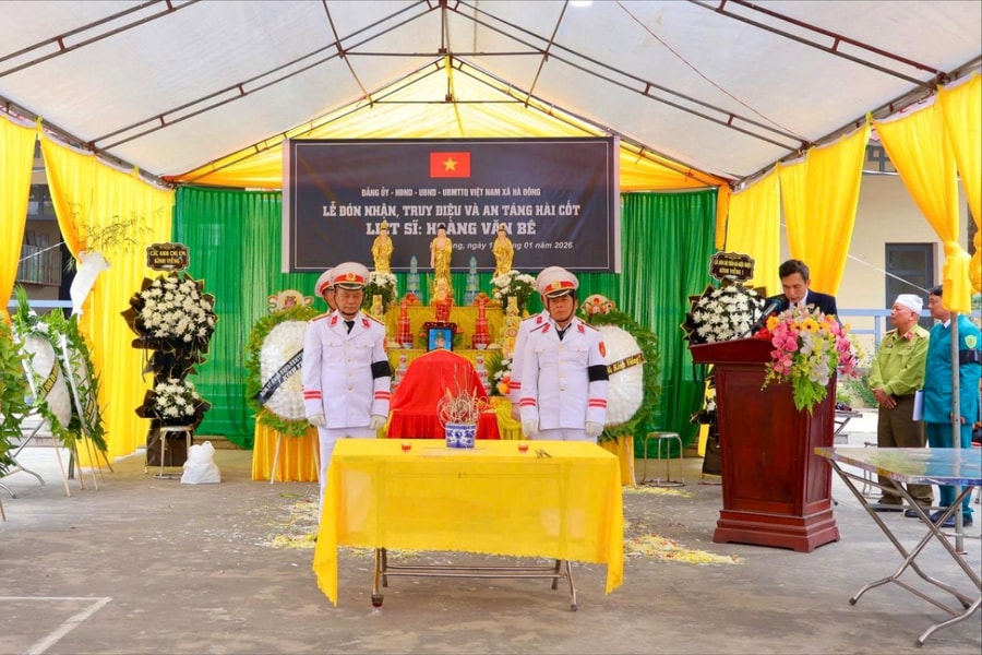 Xã Hà Đông đón liệt sĩ Hoàng Văn Bê về quê hương