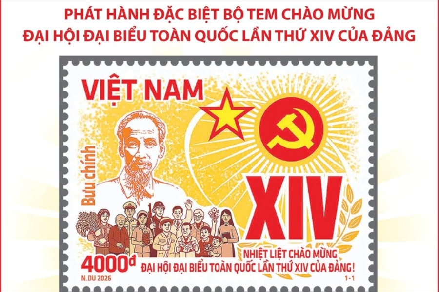 Phát hành bộ tem bưu chính đặc biệt chào mừng Đại hội XIV của Đảng