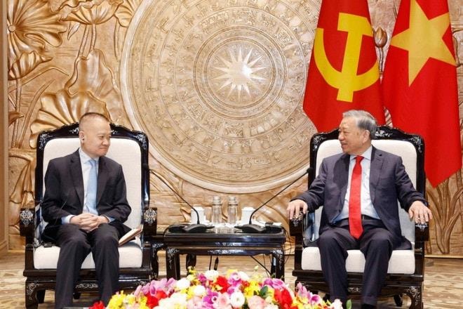 Tổng Bí thư Tô Lâm tiếp Đặc phái viên của Tổng Bí thư, Chủ tịch nước Trung Quốc Tập Cận Bình