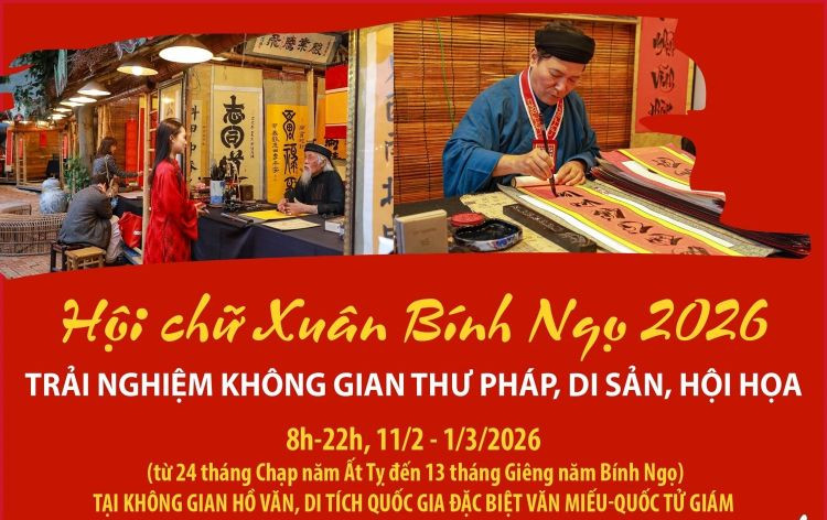 Hội chữ Xuân Bính Ngọ 2026 - Điểm hẹn di sản và thư pháp