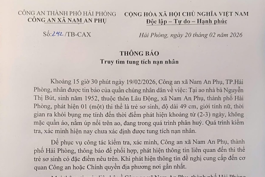 Xác minh làm rõ thông tin một trẻ sơ sinh tử vong tại xã Nam An Phụ