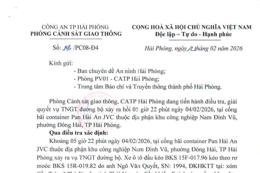 Điều tra 2 vụ tai nạn giao thông ở Hải Phòng