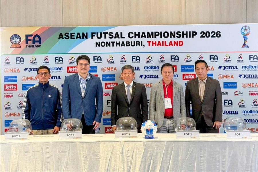 Việt Nam nằm ở bảng A tại Giải vô địch Futsal Đông Nam Á 2026