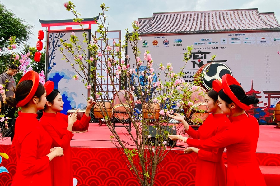 Ngắm hoa anh đào giữa khu công nghiệp sinh thái Nam Cầu Kiền
