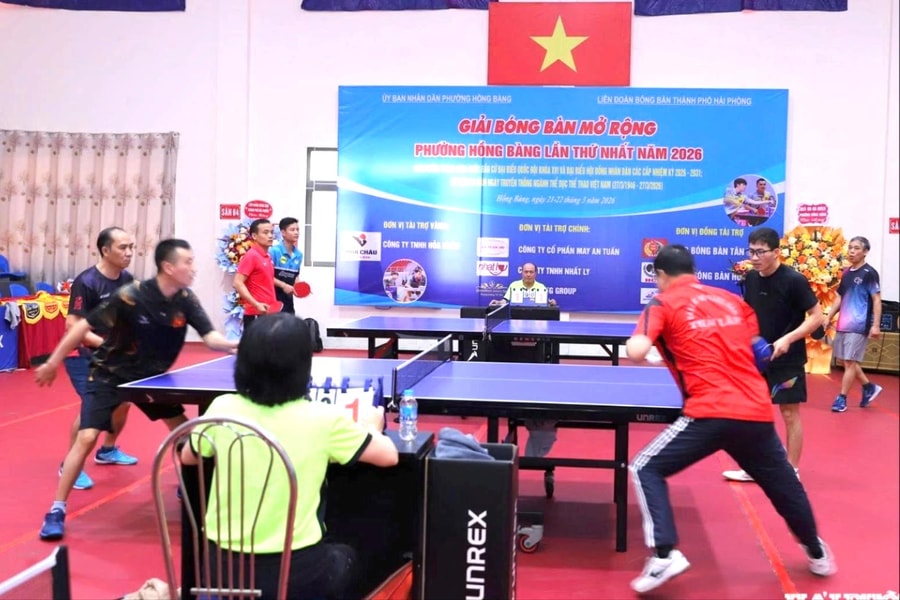 Gần 300 tay vợt tranh tài tại Giải bóng bàn mở rộng Hồng Bàng 2026