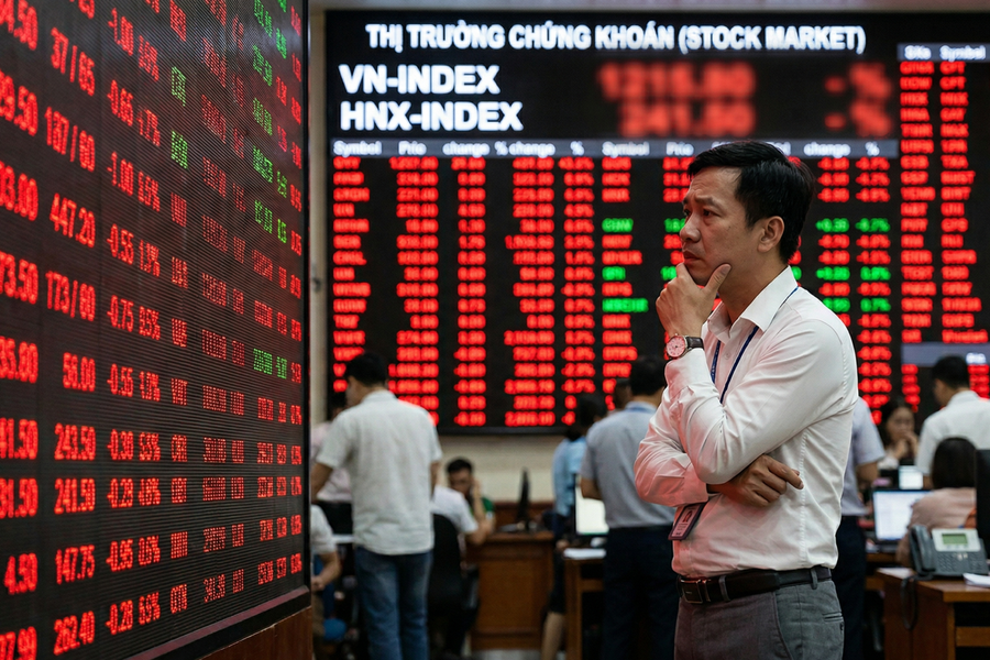 Áp lực bán lan rộng đầu tuần, VN-Index giảm mạnh