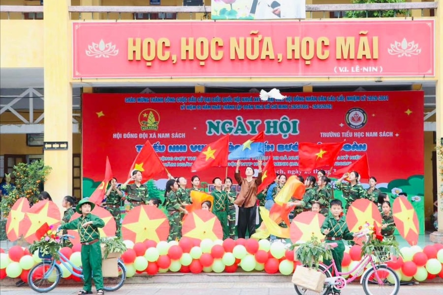 Sôi nổi Ngày hội 'Thiếu nhi vui khỏe - Tiến bước lên Đoàn' tại nhiều trường học