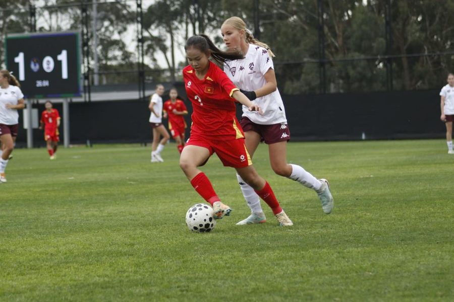 U15 nữ Việt Nam hòa U15 nữ Queensland Maroon trong trận đấu giao hữu tại Australia