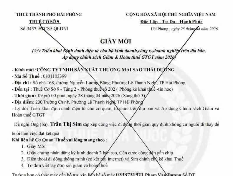 Cảnh báo mạo danh cán bộ thuế để lừa đảo
