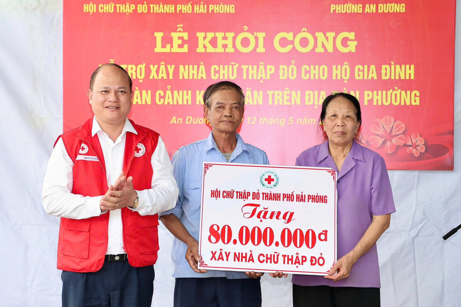 Hỗ trợ xây nhà 'Chữ thập đỏ' tại phường An Dương